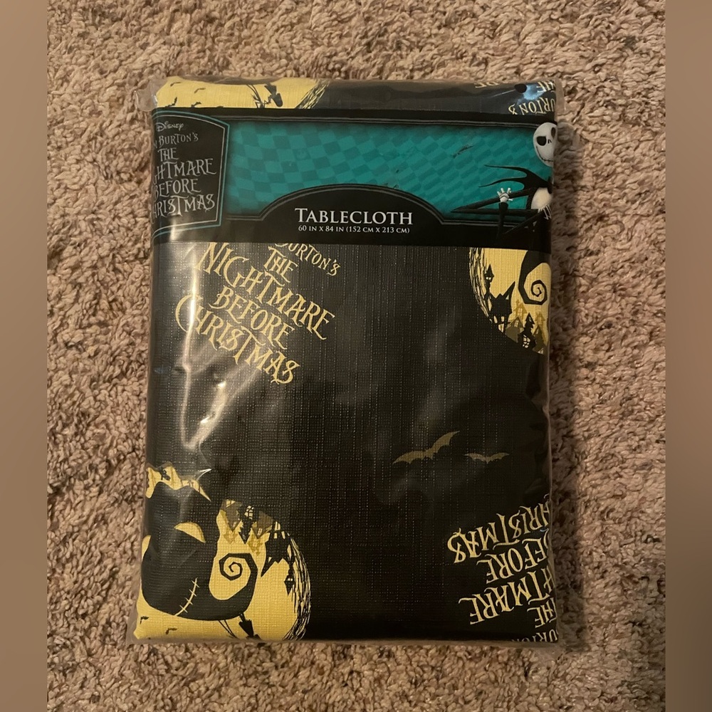 Tim Burton's The Nightmare Before Christmas Tablecloth 60" x 84" NEW